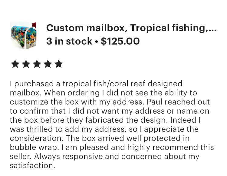 Tropics custom mailbox, Beach house decor