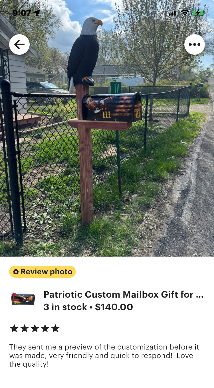 Eagle landing custom mailbox: Value for money