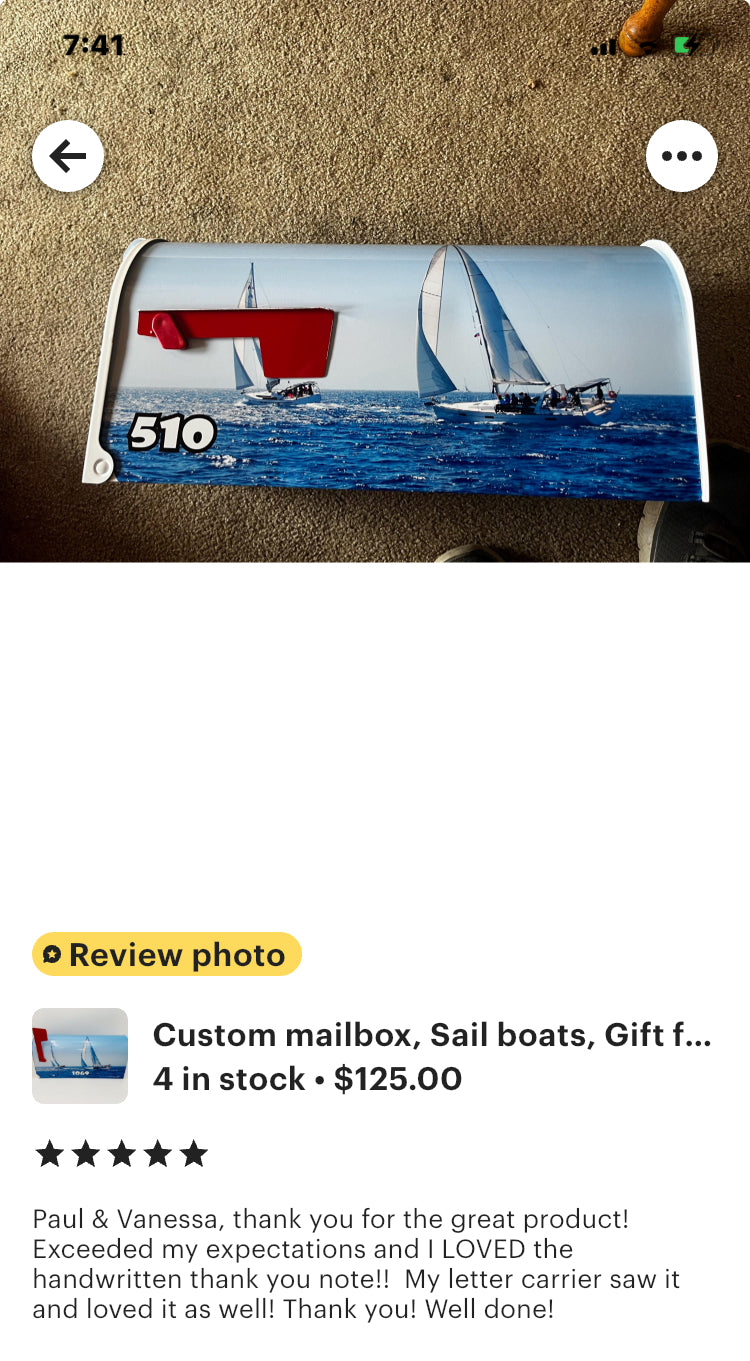 Sailboats Custom Mailbox Personalized Gifts for Mom and Dad