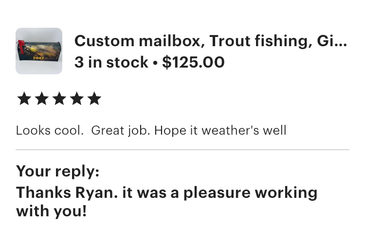 Trout fishing Mailbox Gift for Mom and Dad