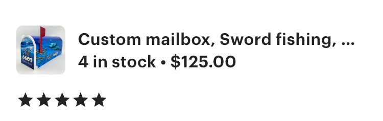 Marlin with Fish Custom Mailbox Gift Idea for Beach House