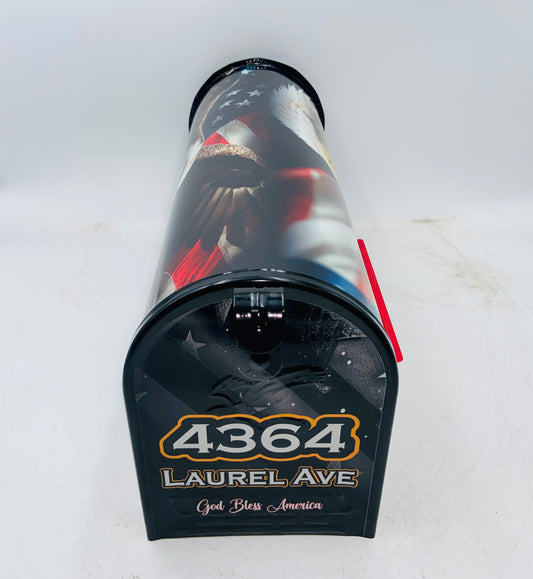 Patriotic Custom mailbox with bald eagle and American Flag: Christmas Gift