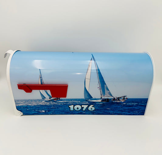Sailboats Custom Mailbox Personalized Gifts for Mom and Dad