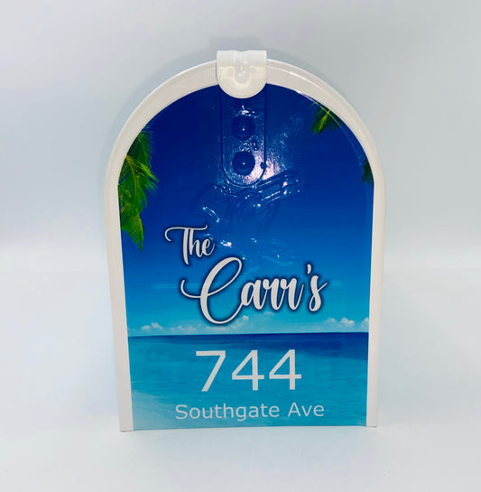 Tropics custom mailbox, Beach house decor