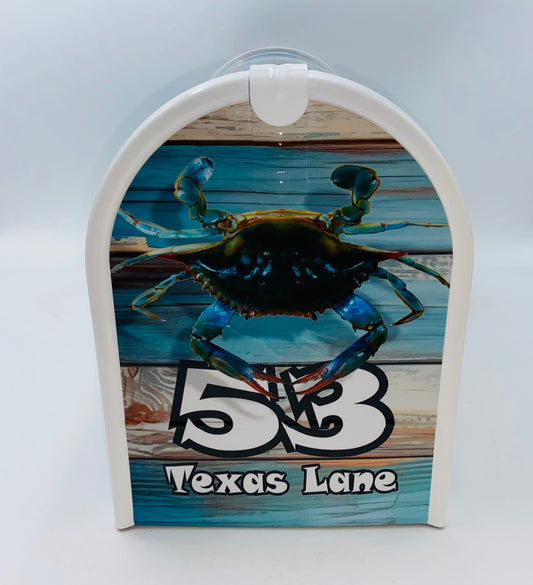 Blue Crab Custom Mailbox, Beach Decor Gift