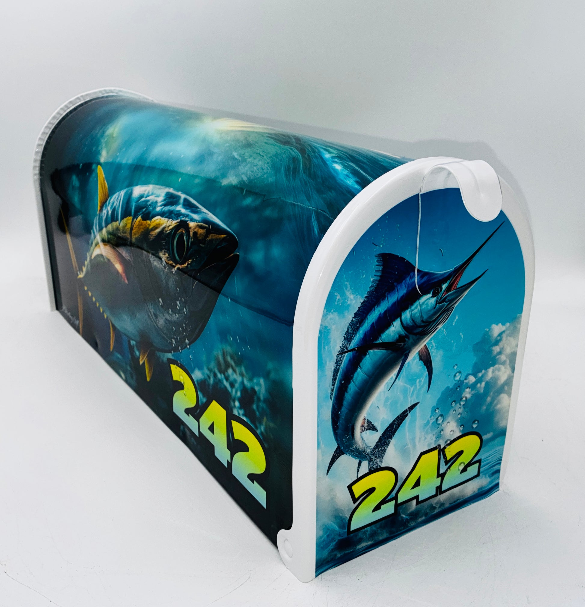 bespoke post box fish Marlin with Fish Custom Mailbox Gift Idea for Beach House – Custom Mailboxes by A Parting Gift