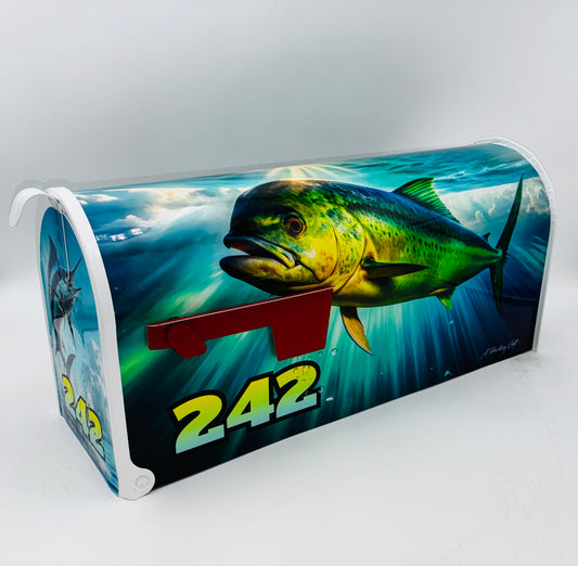 Marlin with Fish Custom Mailbox Gift Idea for Beach House