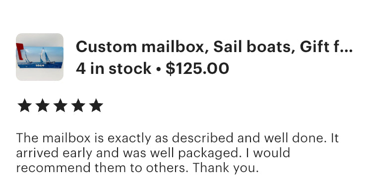 Sailboats Custom Mailbox Personalized Gifts for Mom and Dad