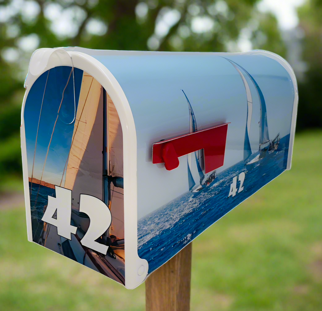 Sailboats Custom Mailbox Personalized Gifts for Mom and Dad