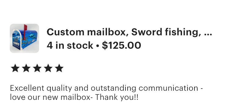 Marlin with Fish Custom Mailbox Gift Idea for Beach House