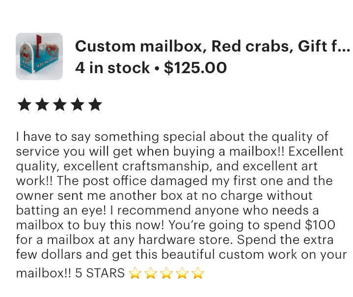 Red Crab Custom Mailbox, Beach Decor Gift for Mom and Dad