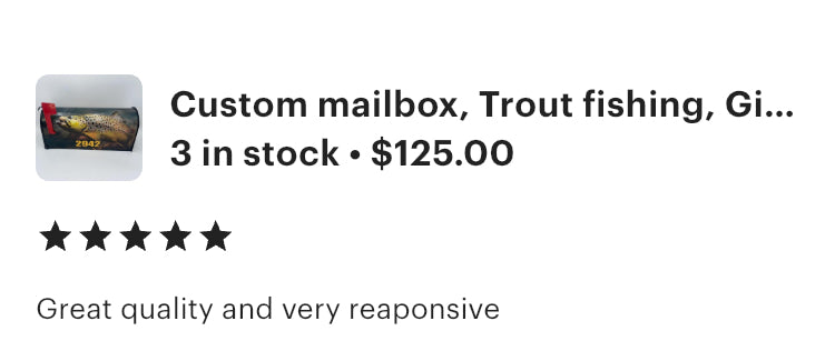 Trout fishing Mailbox Gift for Mom and Dad