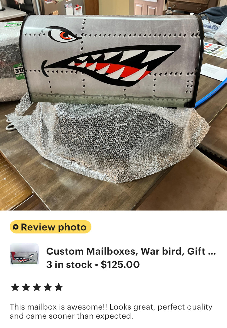 Warbird Custom Mailbox Gift for Grand Dad