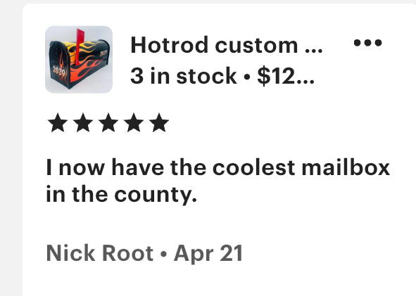 Pinstriping Hotrod Custom Mailbox Gift for Dad