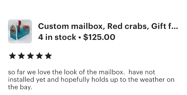 Red Crab Custom Mailbox, Beach Decor Gift for Mom and Dad