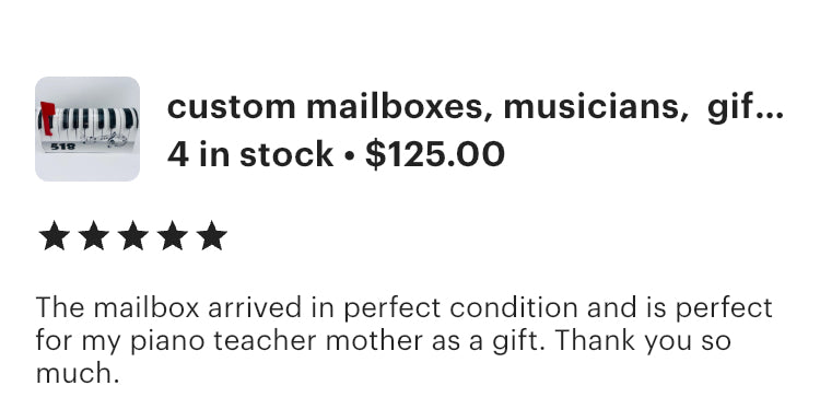 Custom Musical Mailbox for the Modern Musician, Gift for Dad and Mom