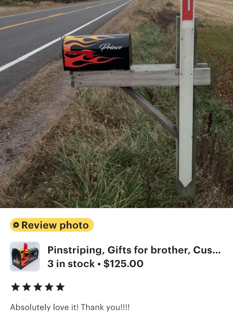 Pinstriping Hotrod Custom Mailbox Gift for Dad