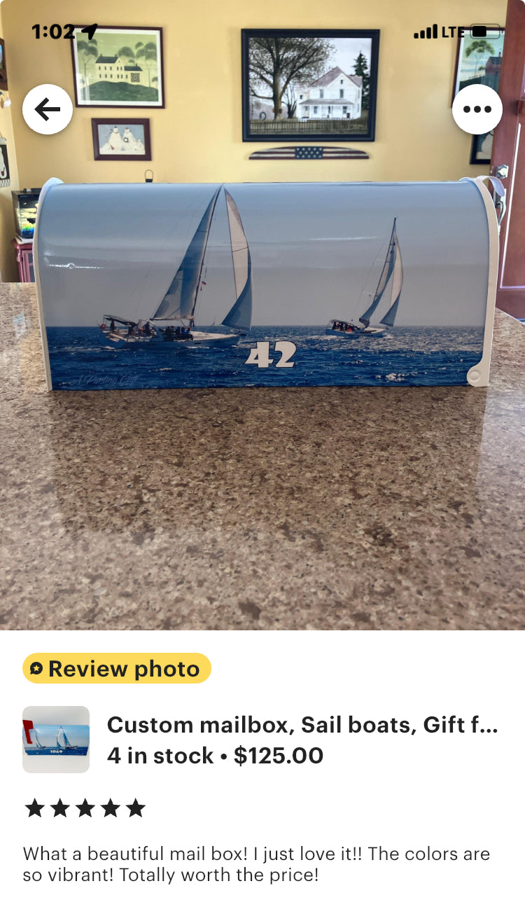 Sailboats Custom Mailbox Personalized Gifts for Mom and Dad