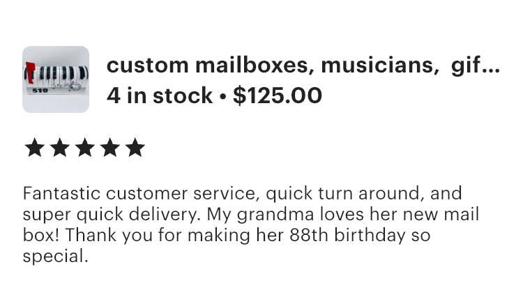 Custom Musical Mailbox for the Modern Musician, Gift for Dad and Mom