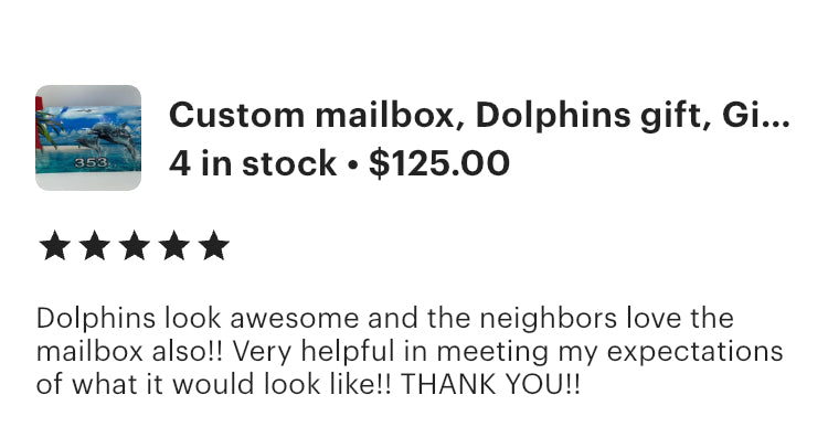 Dolphin Custom mailbox, Personalized Gift
