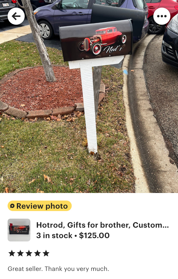 Hotrod Mailbox Gifts for Fathers Day, Custom Gift for Mom