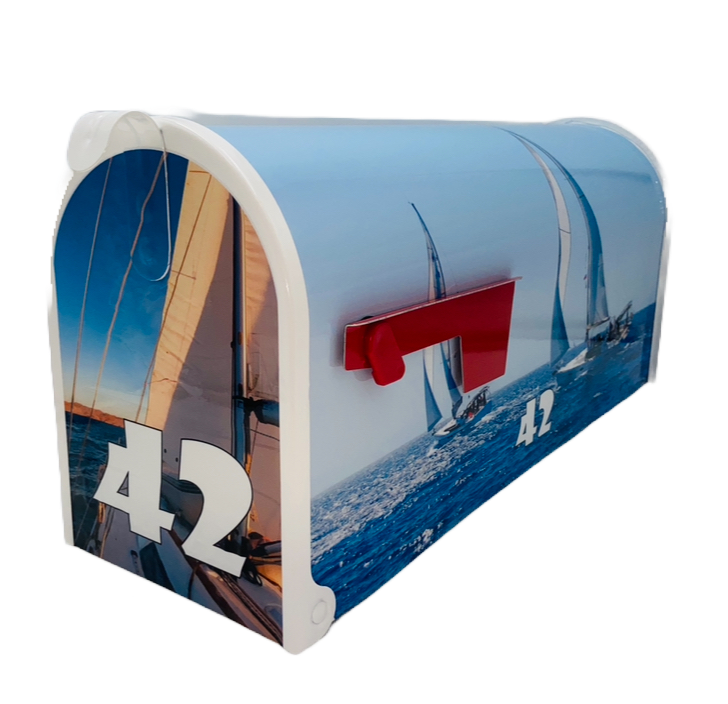 Sailboats Custom Mailbox Personalized Gifts for Mom and Dad
