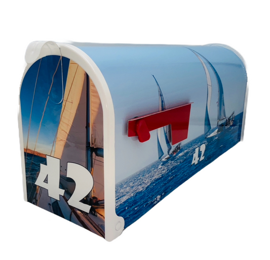 Sailboats Custom Mailbox Personalized Gifts for Mom and Dad