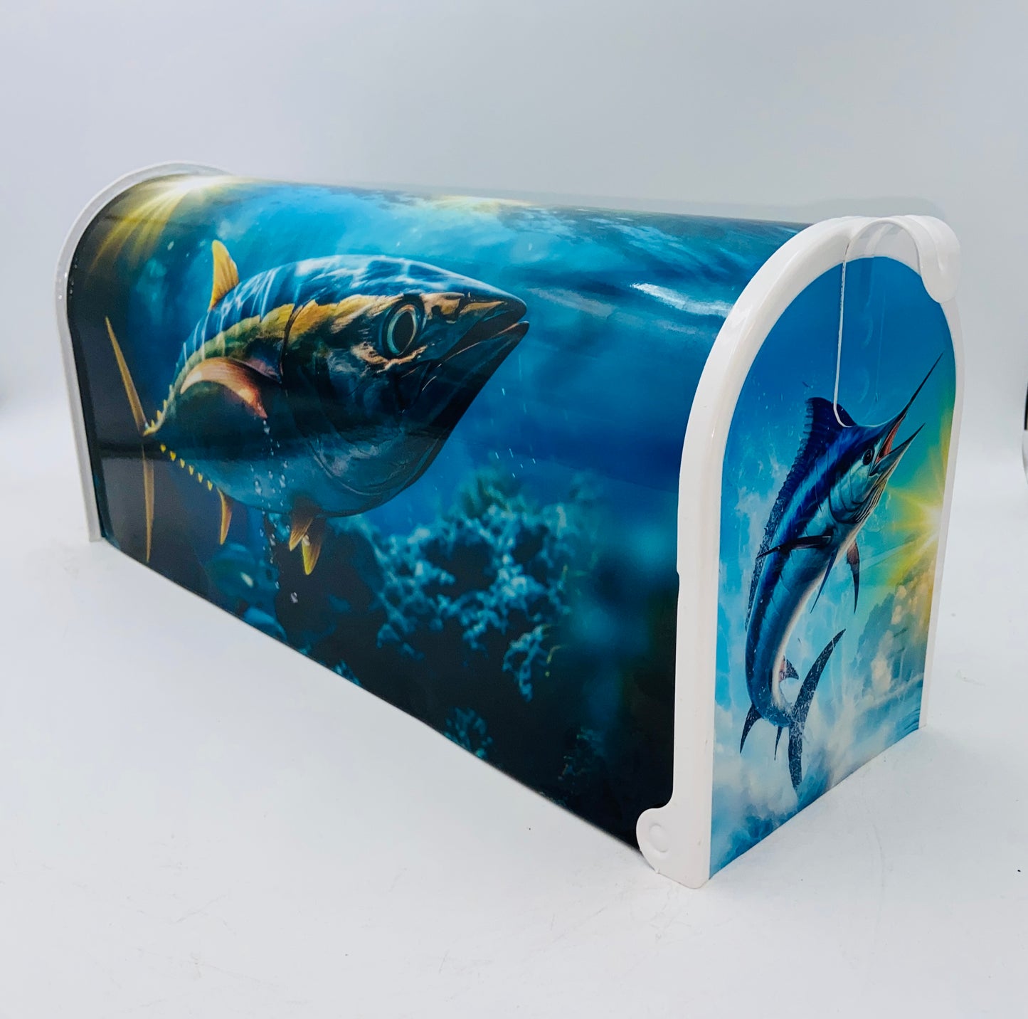 Marlin with Fish Custom Mailbox Gift Idea for Beach House