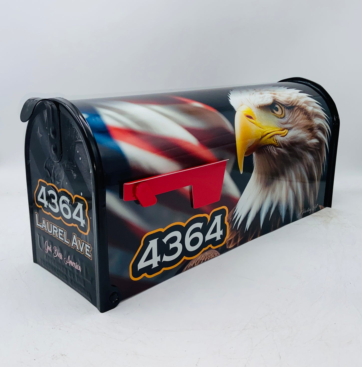 American Flag Custom Mailbox; Patriotic Gift Idea