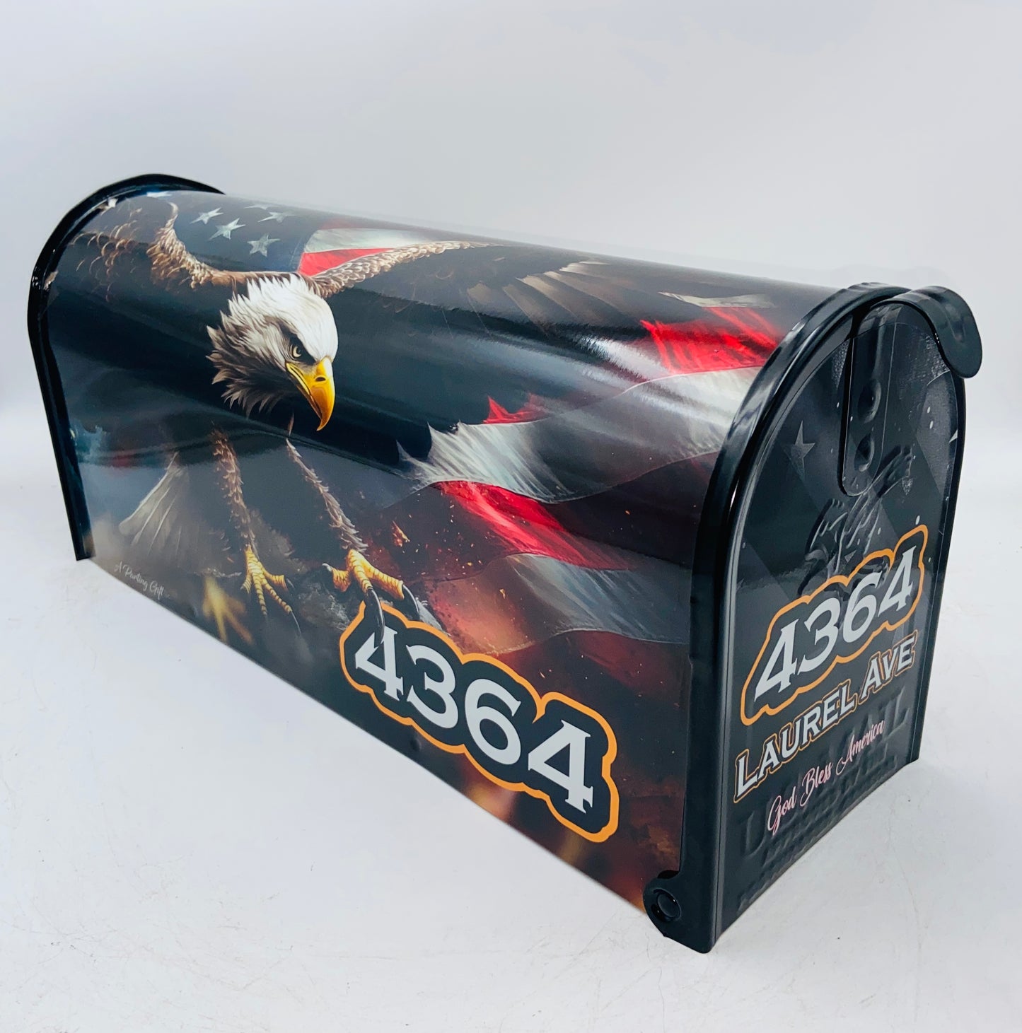 Patriotic Custom mailbox with bald eagle and American Flag: Christmas Gift