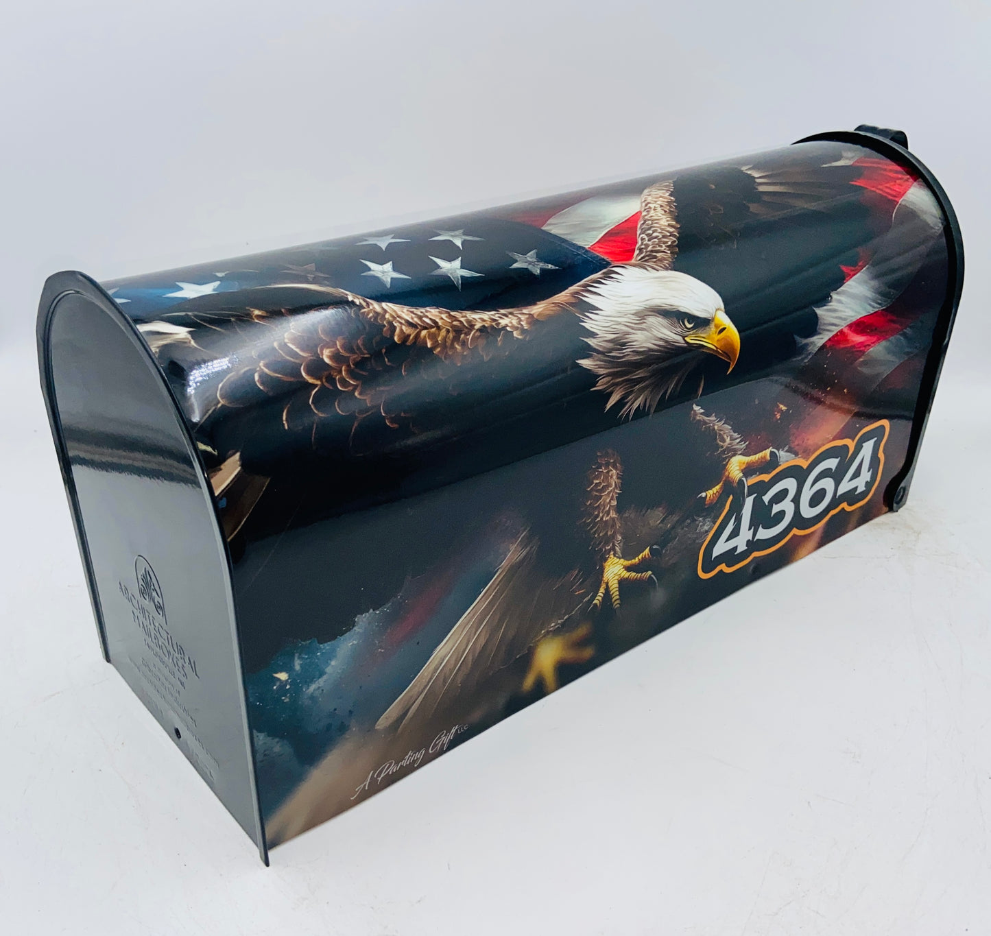 Patriotic Custom mailbox with bald eagle and American Flag: Christmas Gift