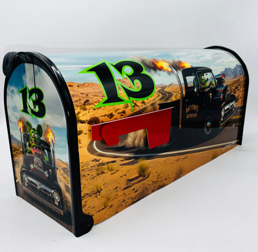 Ratfink Hotrod Mailbox Gifts for Fathers Day, Custom Gift for Mom and Dad
