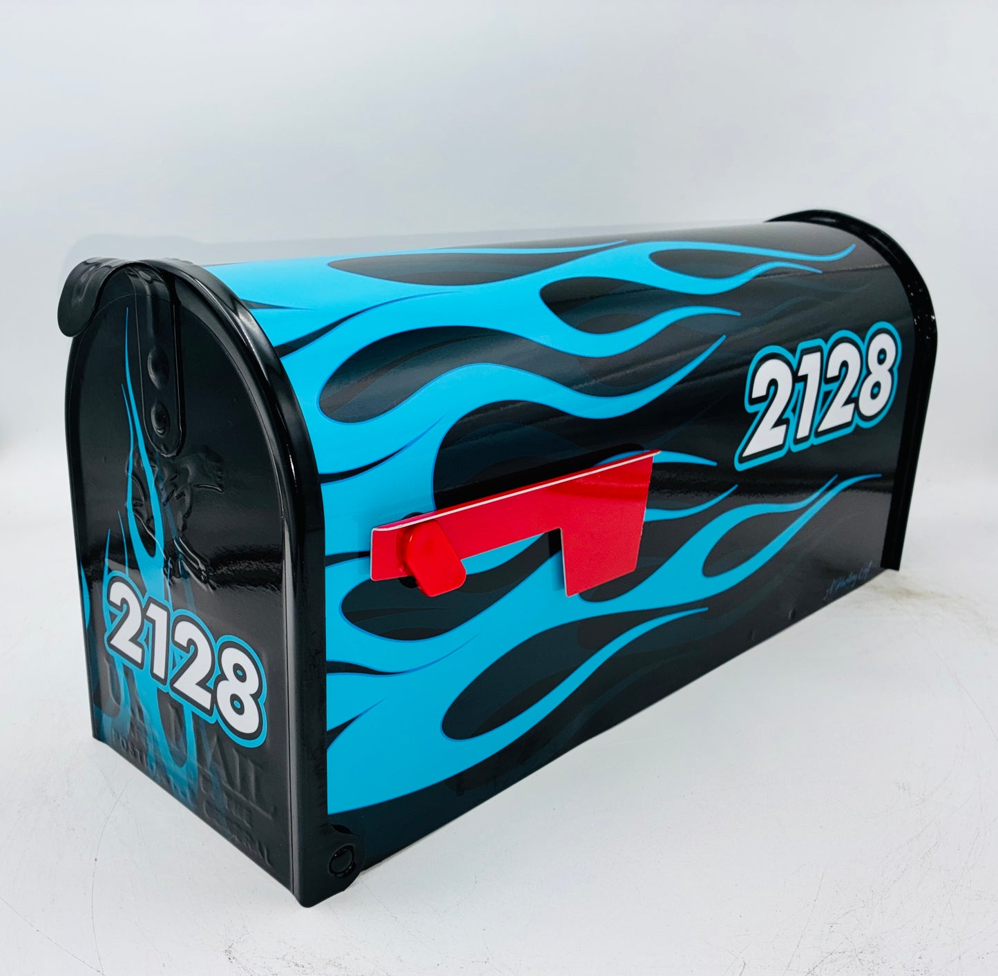 Hot Rod Flame Job Custom Mailbox | Personalized Car Enthusiast Gift