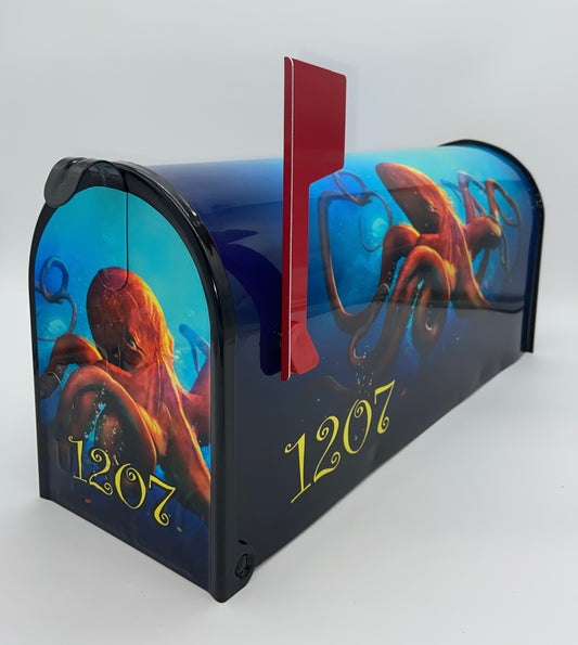 Octopus custom mailbox, Beach design gifts for Mom and Dad