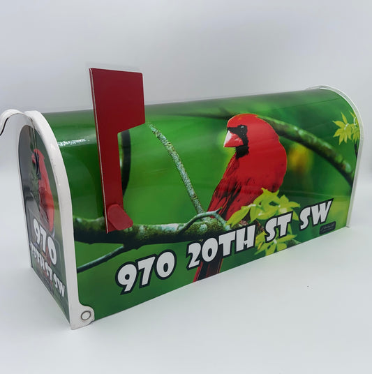 Cardinal Bird Custom Mailbox, Personalized Christmas gift for Mom and Dad