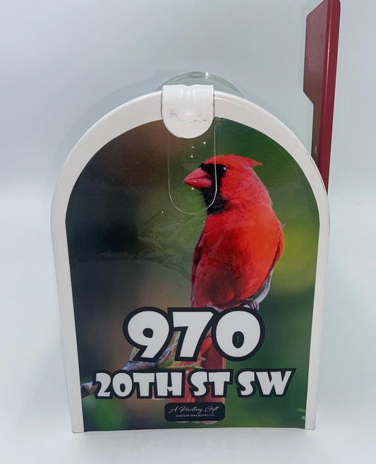 Cardinal Bird Custom Mailbox, Personalized Christmas gift for Mom and Dad