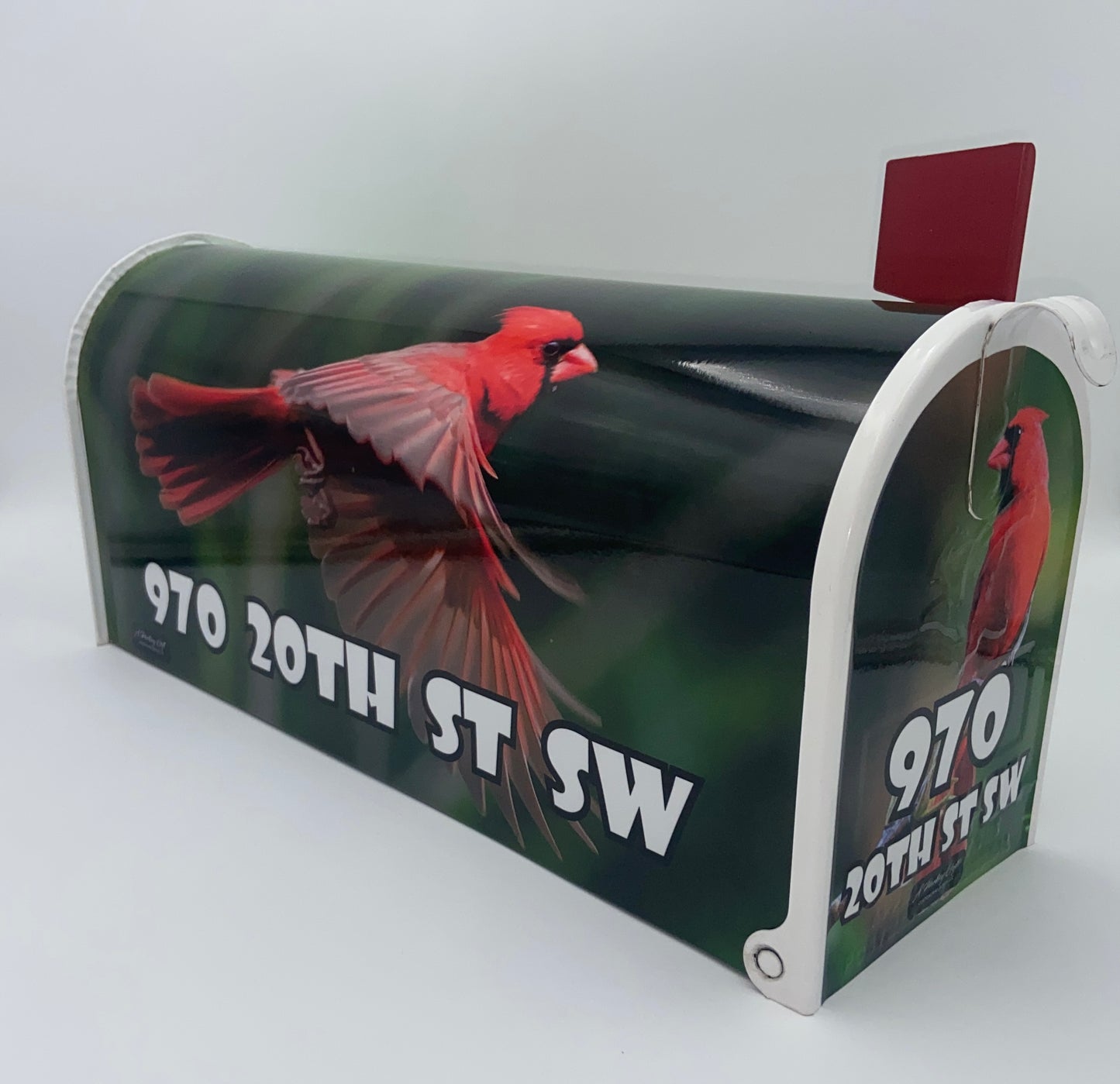 Cardinal Bird Custom Mailbox, Personalized Christmas gift for Mom and Dad