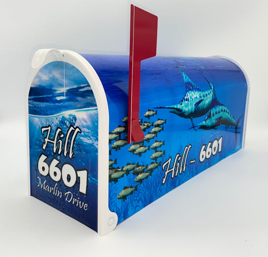 Swordfish Marlin Fishing Custom Mailbox Gift Idea