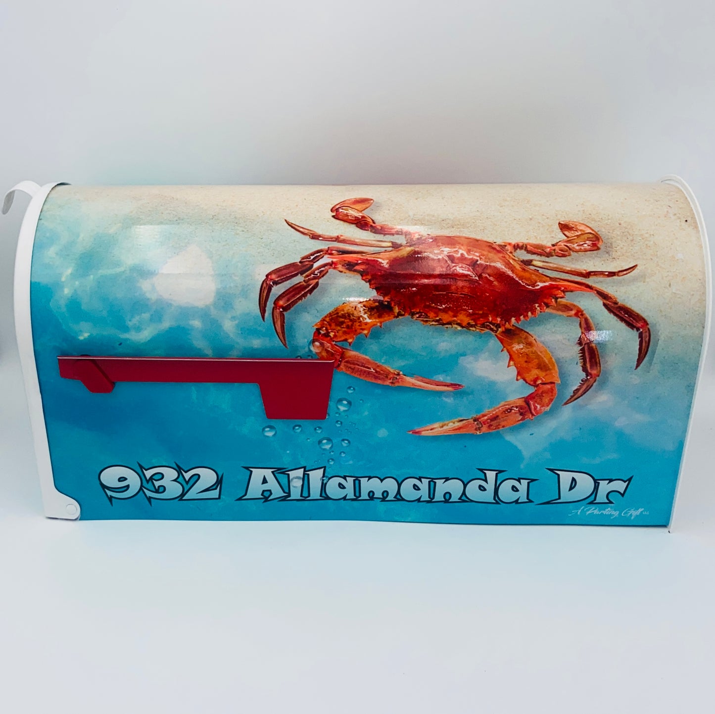 Red Crab Custom Mailbox, Beach Decor Gift for Mom and Dad
