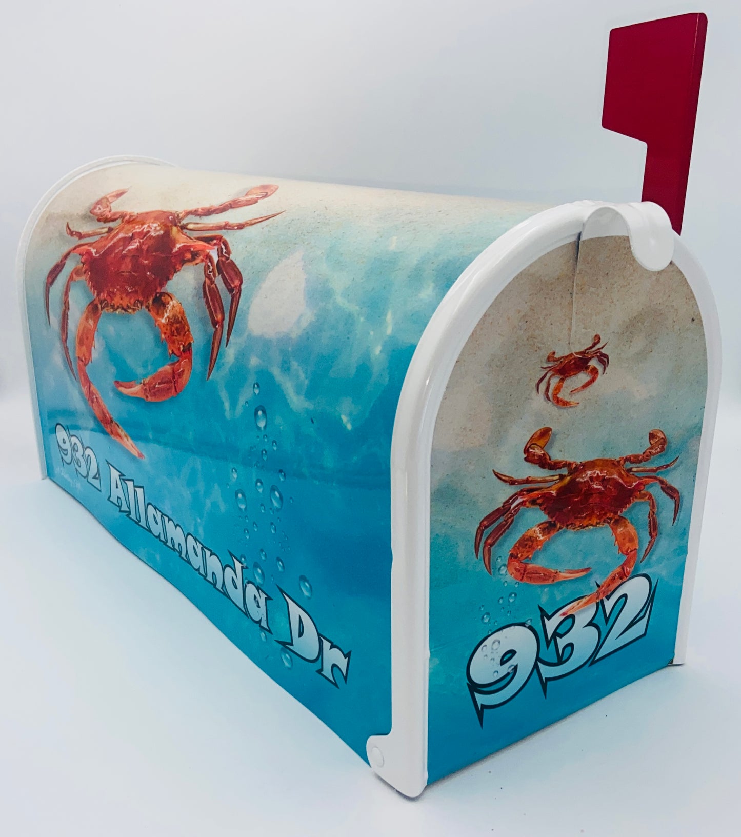 Red Crab Custom Mailbox, Beach Decor Gift for Mom and Dad