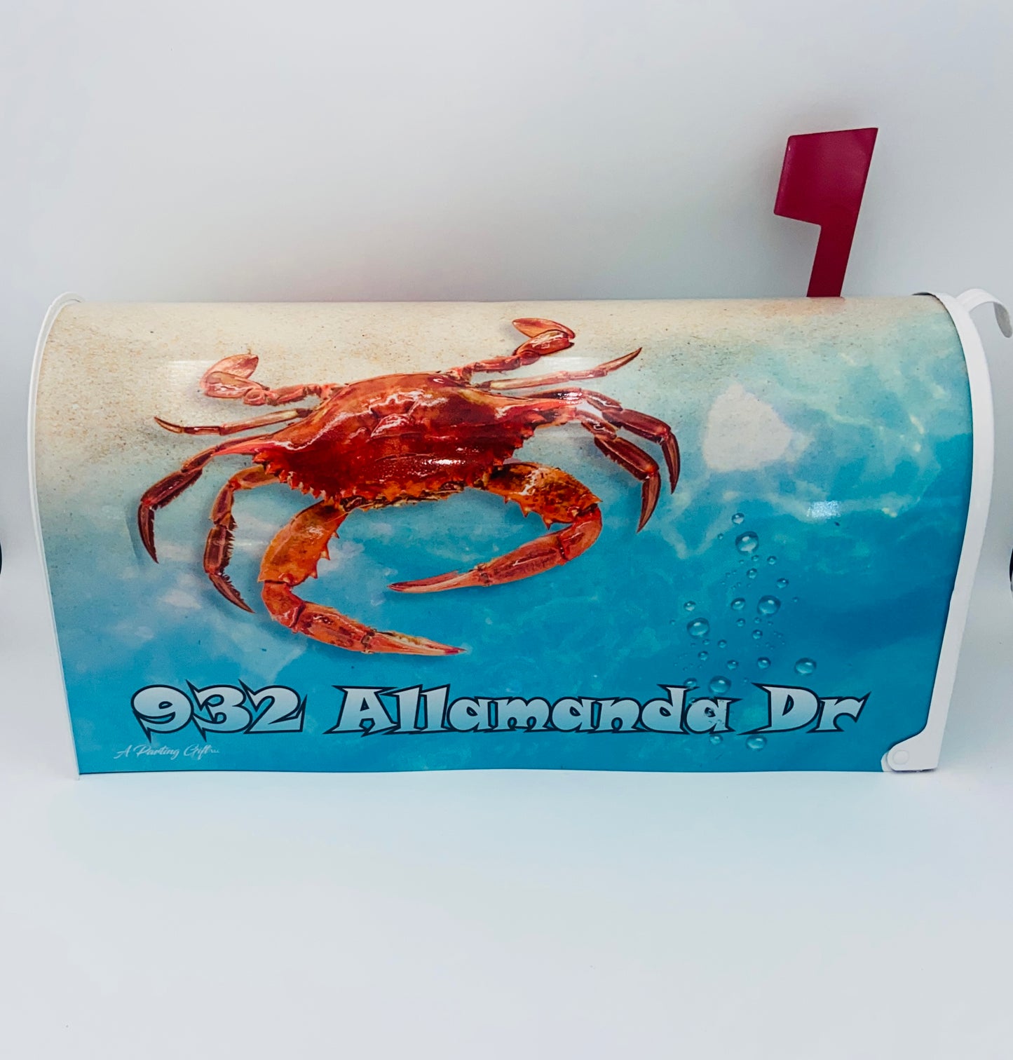 Red Crab Custom Mailbox, Beach Decor Gift for Mom and Dad