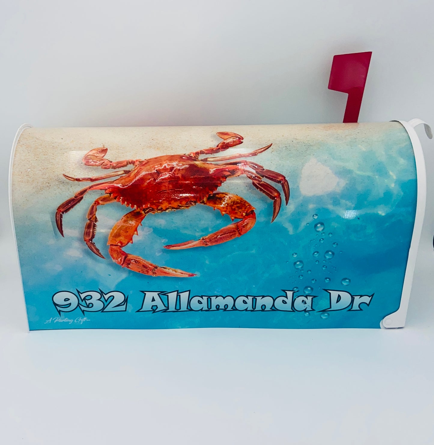 Red Crab Custom Mailbox, Beach Decor Gift for Mom and Dad