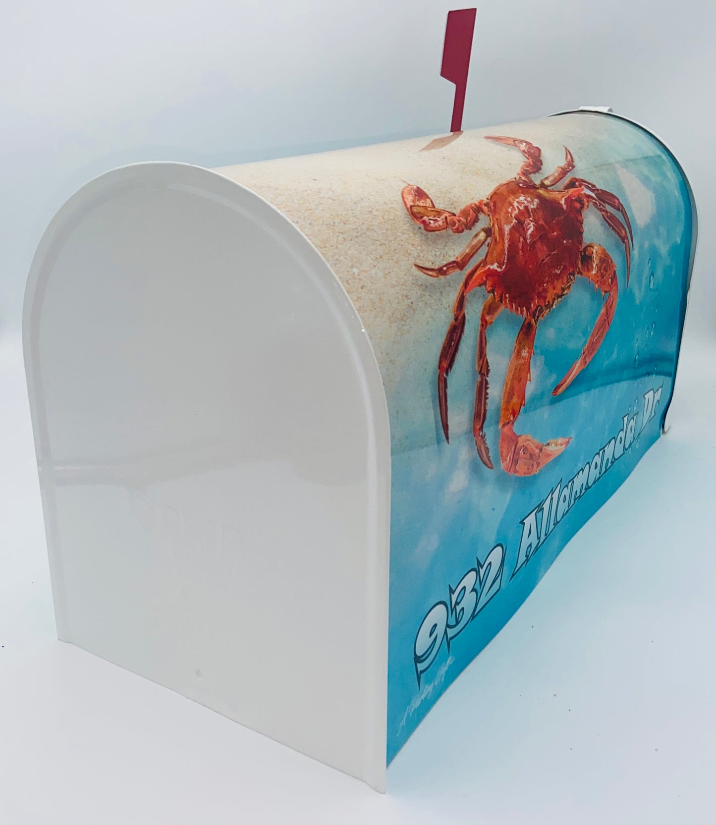 Red Crab Custom Mailbox, Beach Decor Gift for Mom and Dad