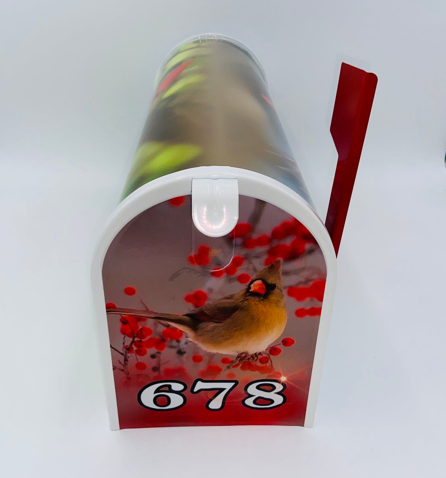 Cardinal Bird Custom Mailbox, Personalized gift for Christmas