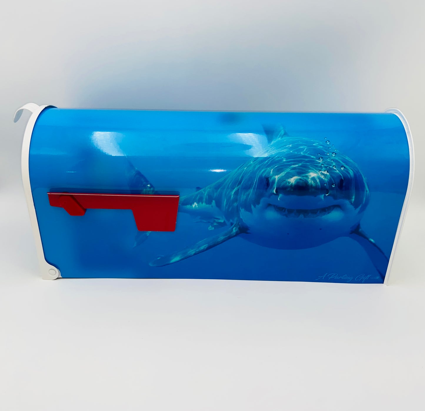 Great White Shark Custom Mailbox Gift for Dad. Personalized for Mom