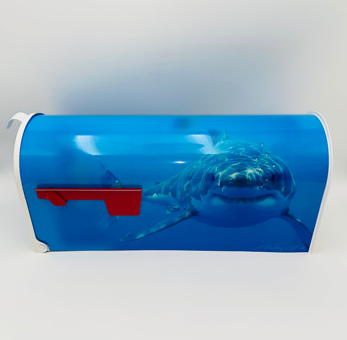 Great White Shark Custom Mailbox Gift for Dad. Personalized for Mom