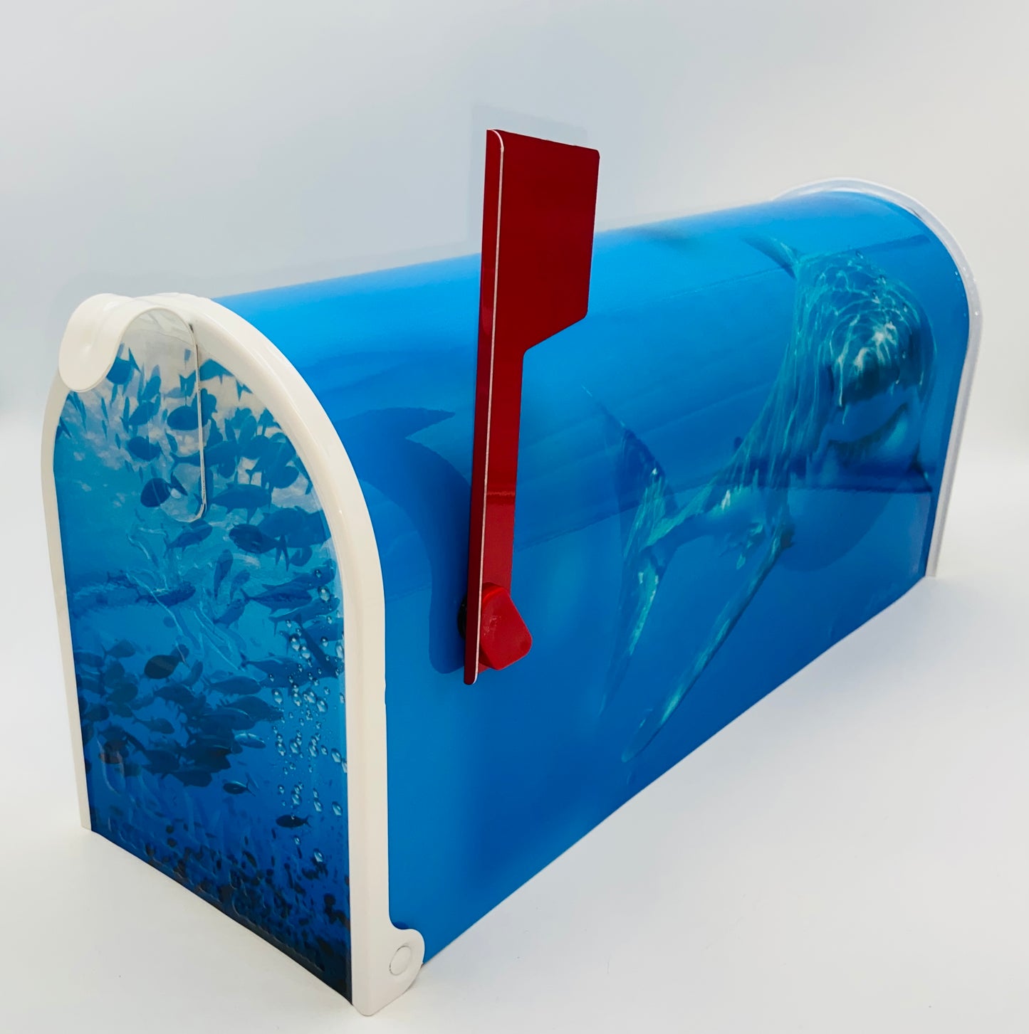 Great White Shark Custom Mailbox Gift for Dad. Personalized for Mom
