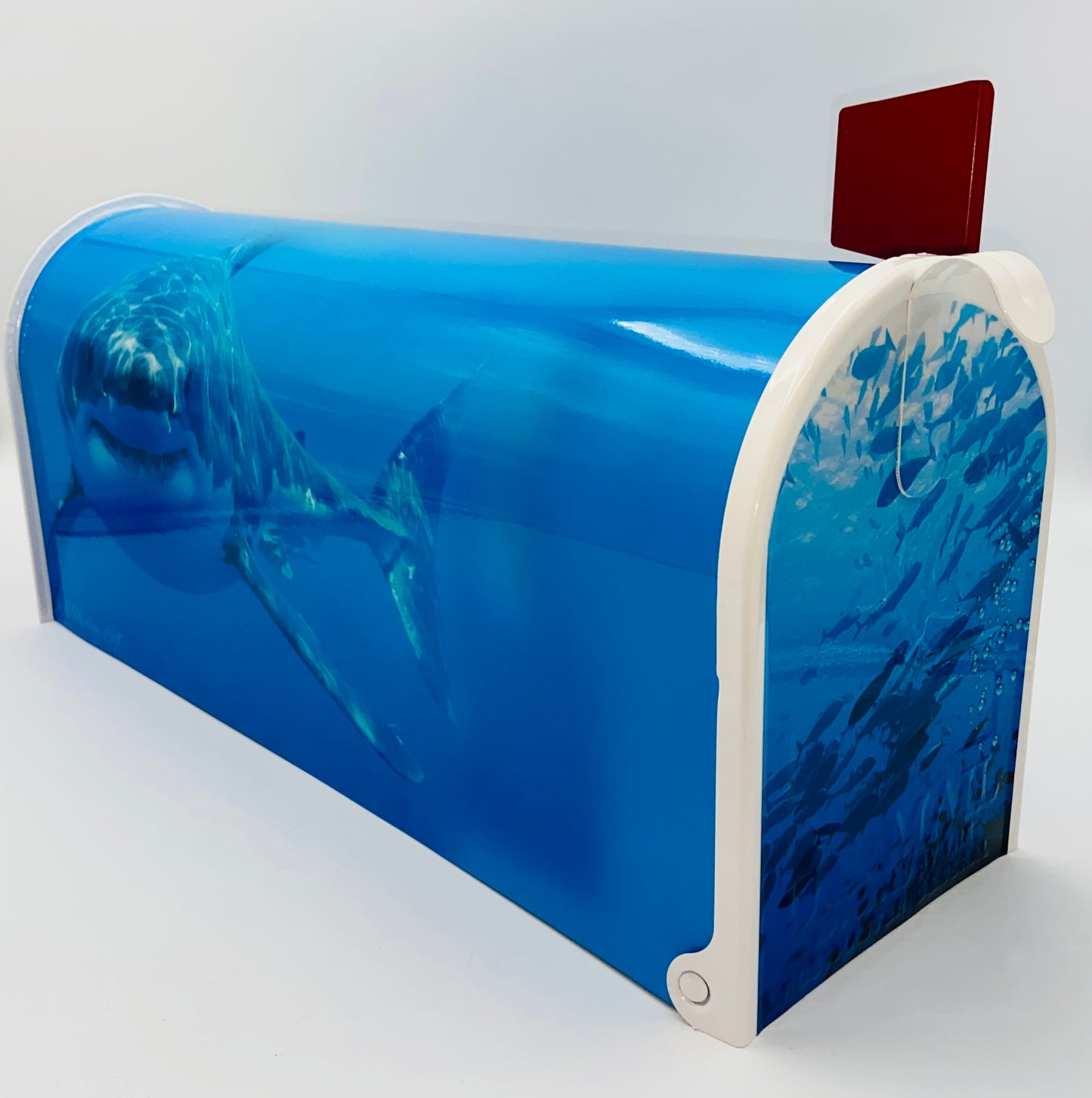 Great White Shark Custom Mailbox Gift for Dad. Personalized for Mom
