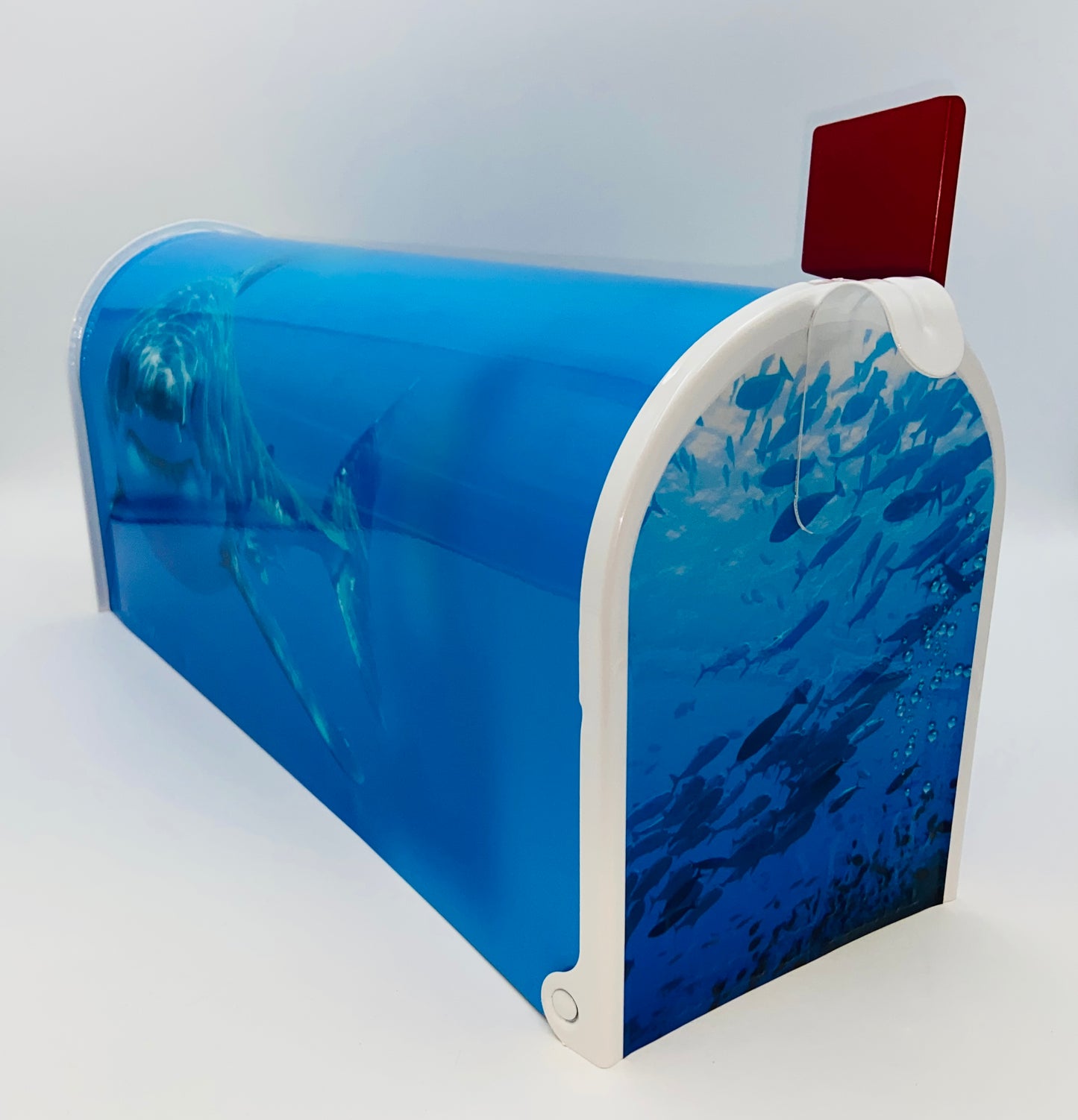 Great White Shark Custom Mailbox Gift for Dad. Personalized for Mom