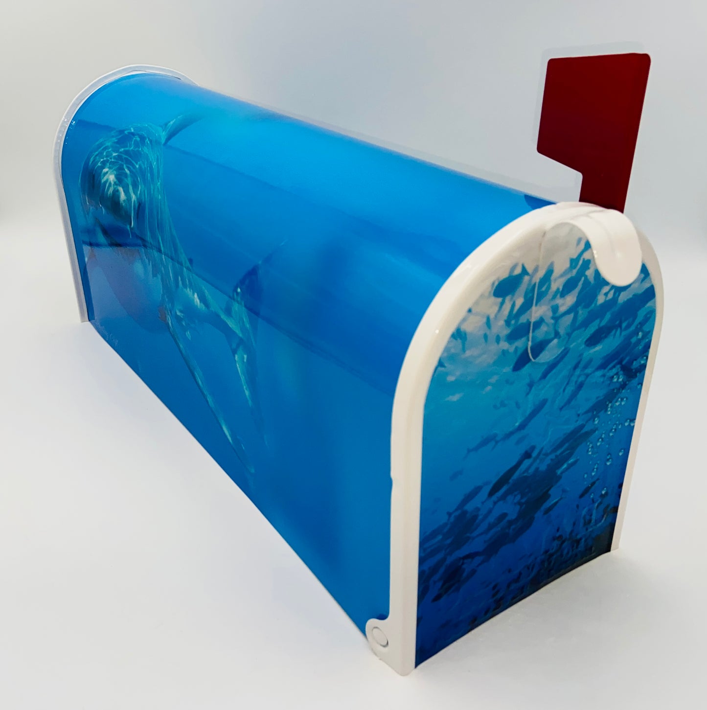 Great White Shark Custom Mailbox Gift for Dad. Personalized for Mom